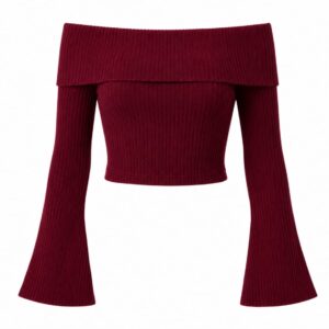 BURGUNDY OFF SHOULDER TOP