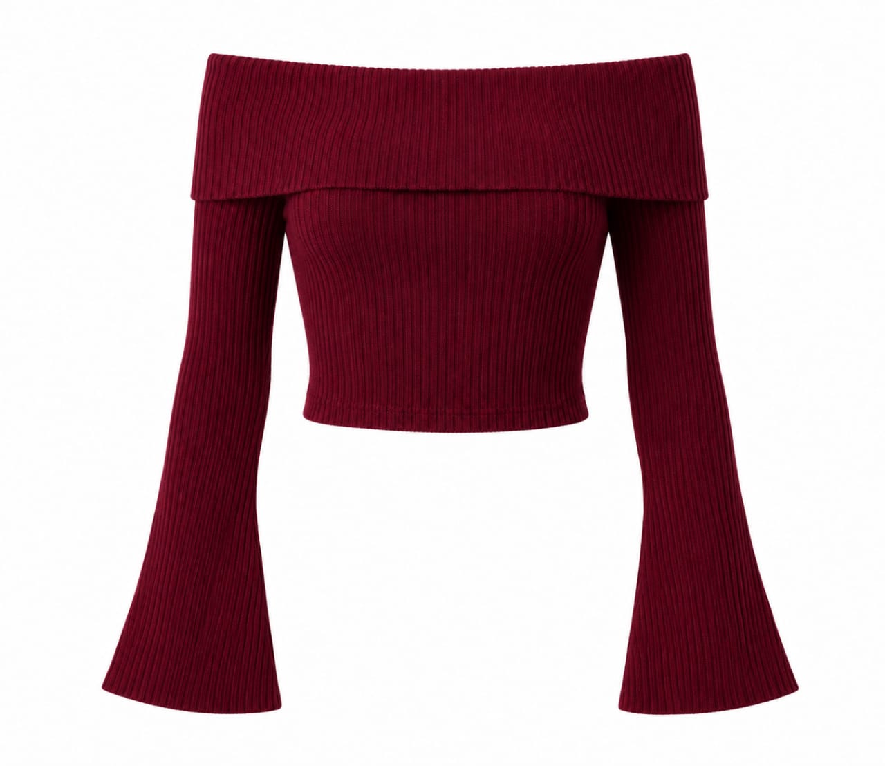 BURGUNDY OFF SHOULDER TOP