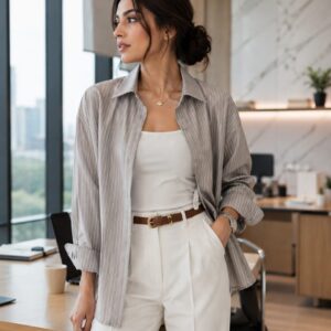 GREY STRIPED SHIRT