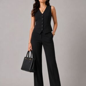 BLACK waist coat suit