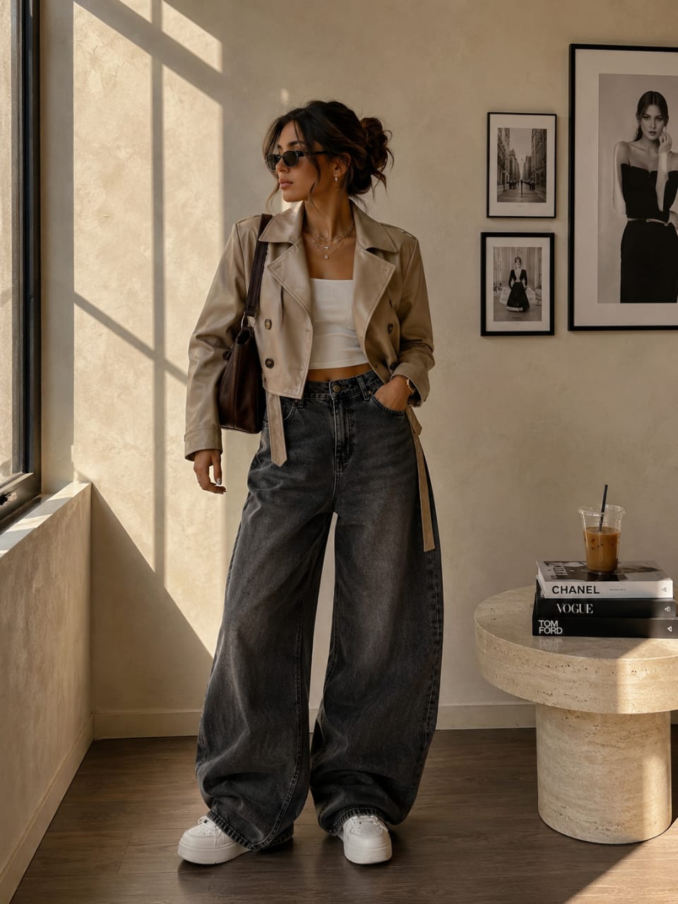 CROP trench coat